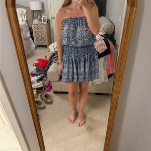 Blue Strapless Dress